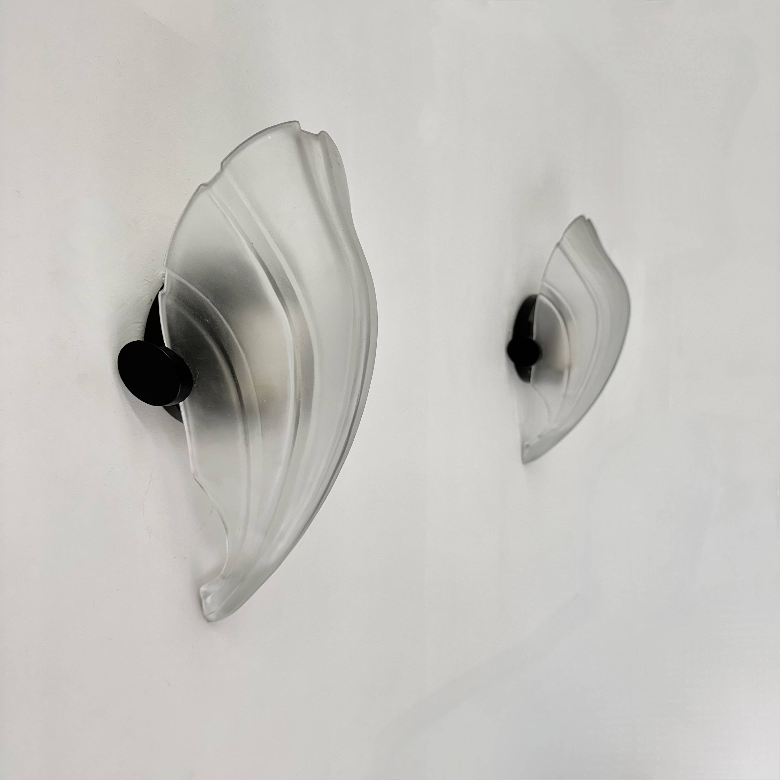 Pair of post modern shell wall lamps , 1980s