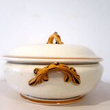 Soupière carnations faience Creil Montereau