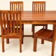 Dining table and 4 solid sheesham wood chairs in Arts & Crafts style.