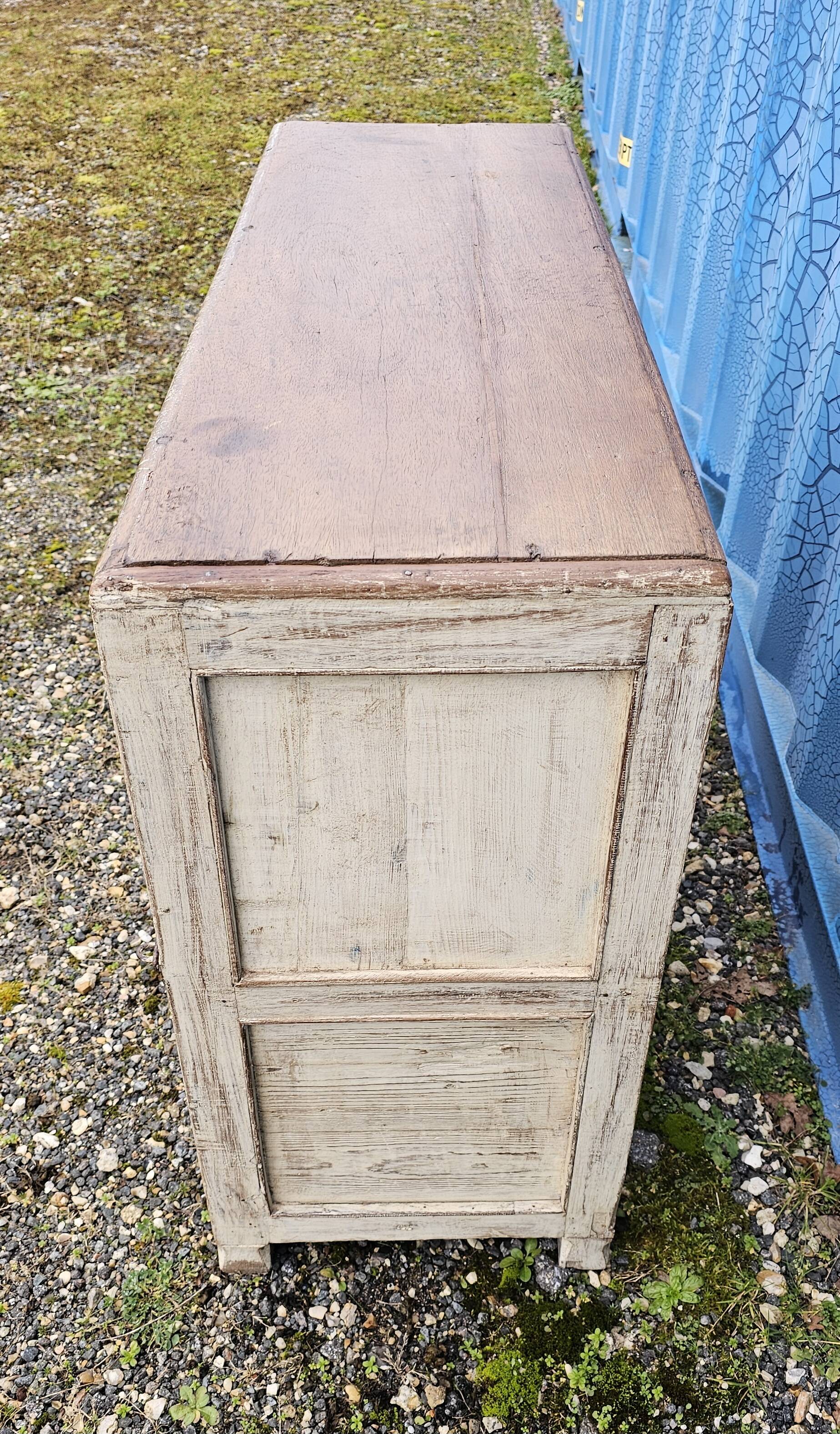 Vintage glass-fronted teak sideboard