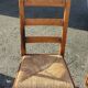 Ensemble de 4 chaises bois paille brutaliste