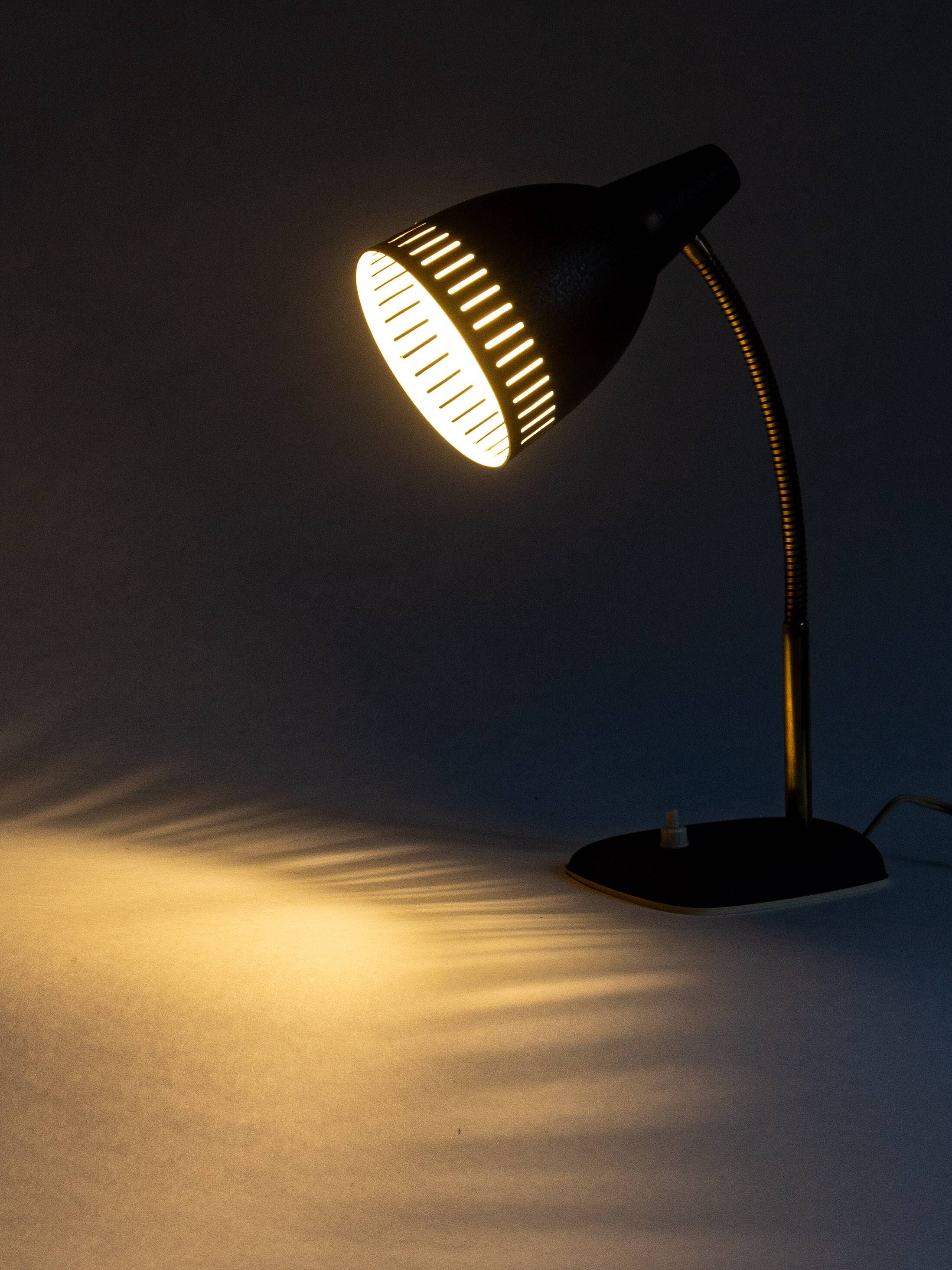 Metal and brass cocotte lamp, 1950s