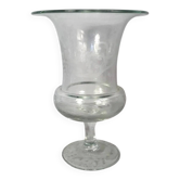 Médicis vase in blown and engraved glass
