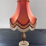 Brass lamp with pagoda shade