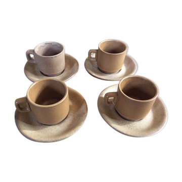 Set of 4 cups of sandstone coffee