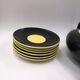 Villeroy tea or coffee service and yellow and black Orlean boch