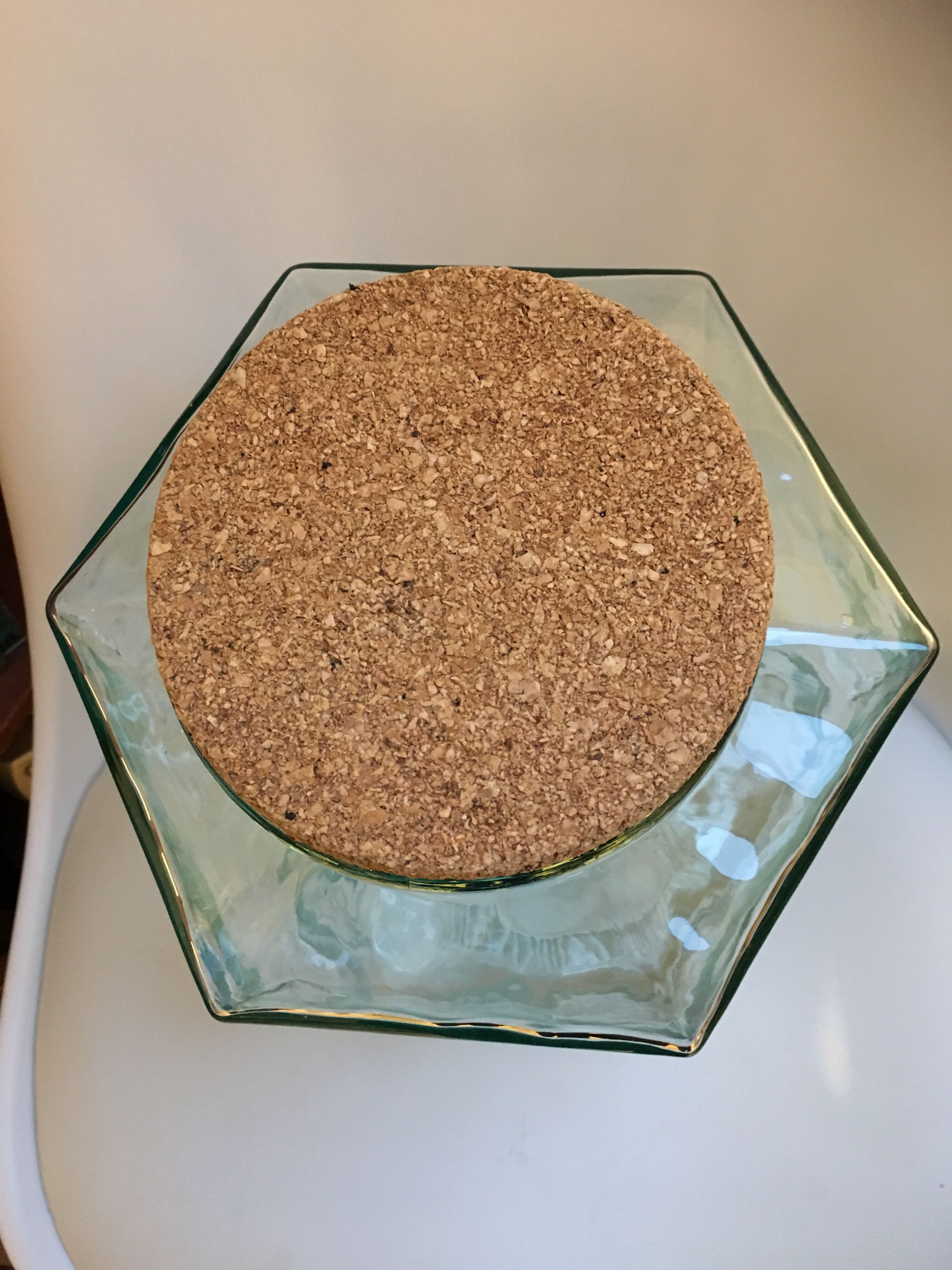 Former large hexagonal glass jar