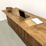 Large old trading counter in solid pine