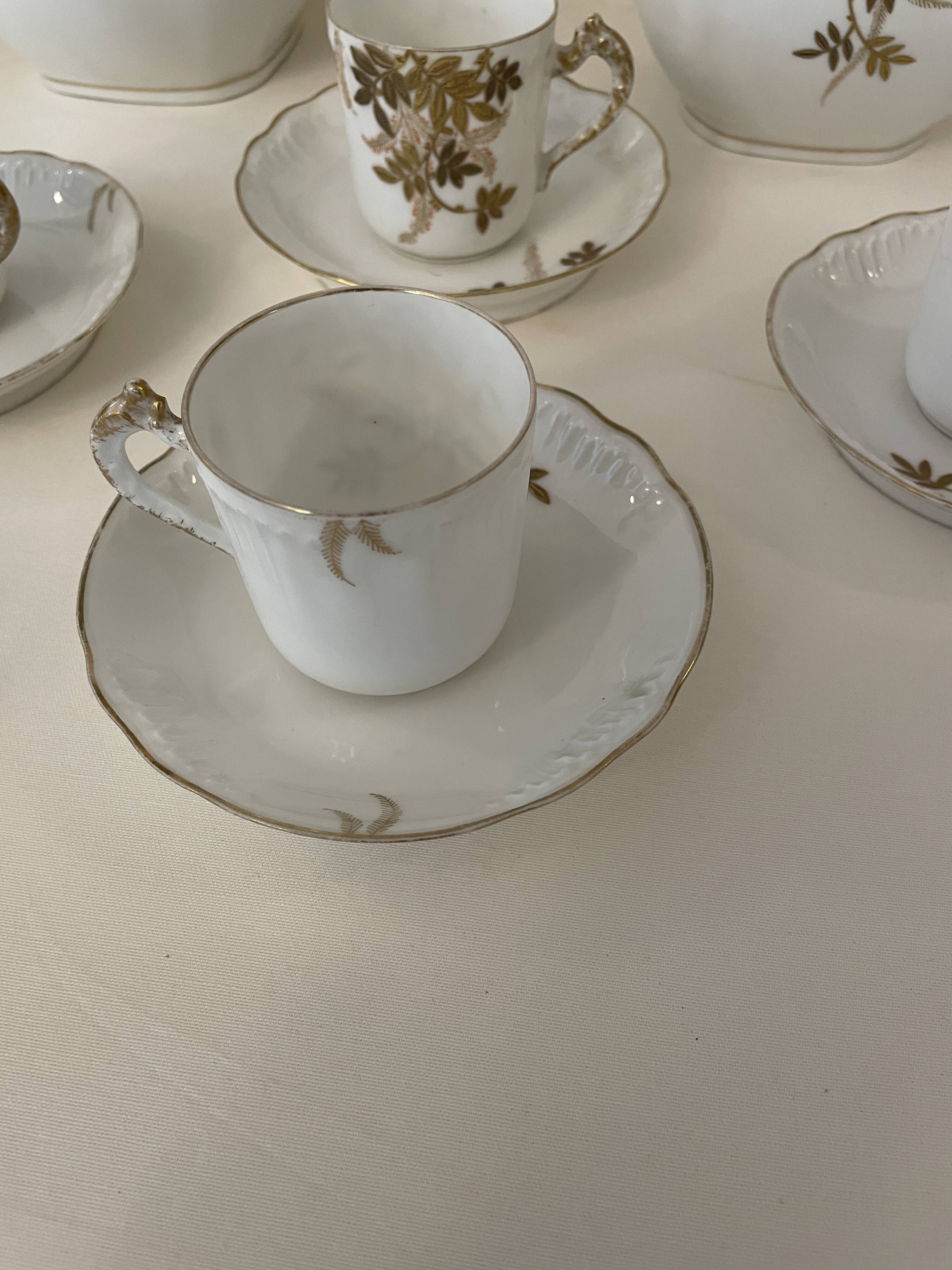 Coffee service Limoges Léon Sazerat 19th century - 12 cups