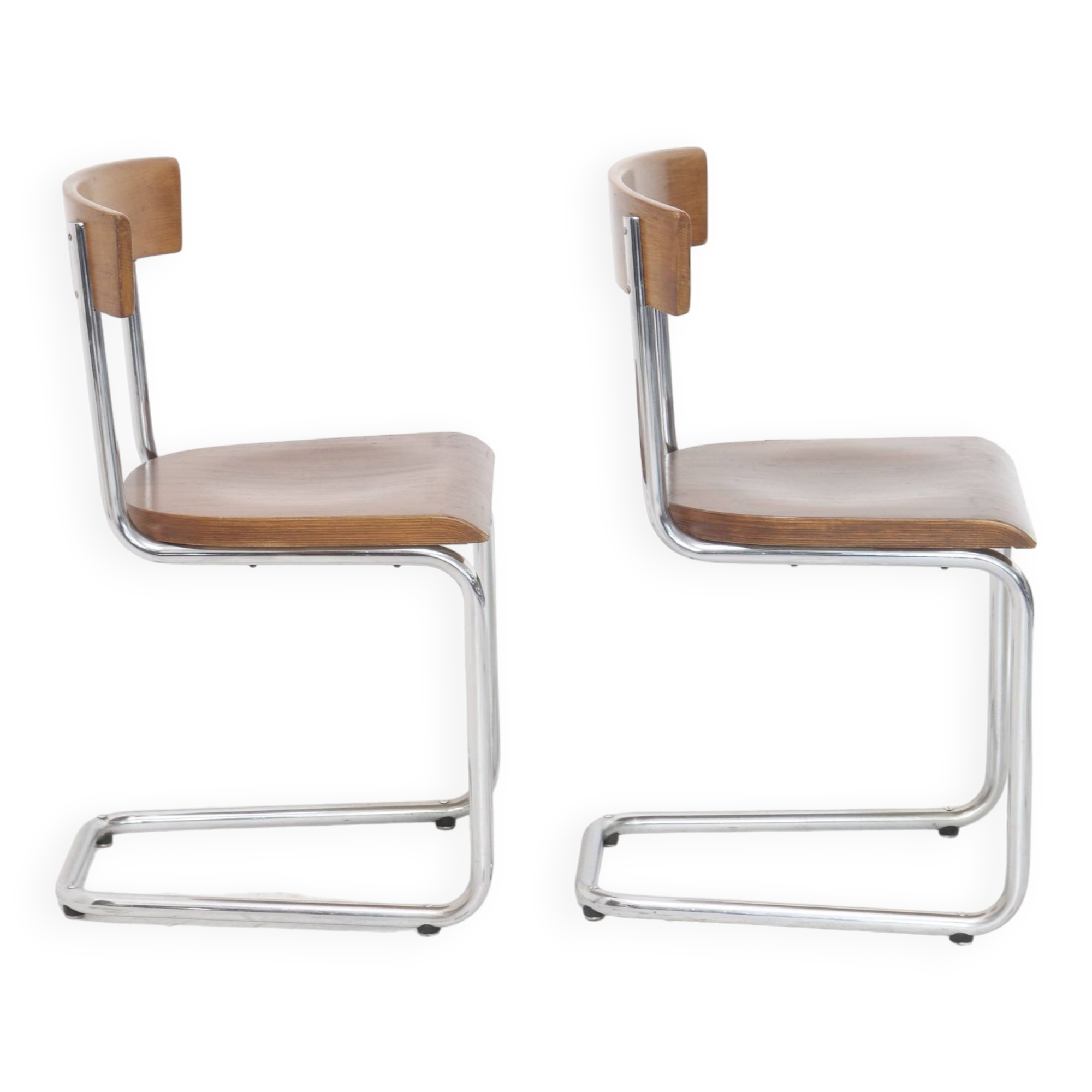 Bauhaus tubular design chairs, pair