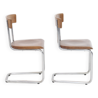 Bauhaus tubular design chairs pair