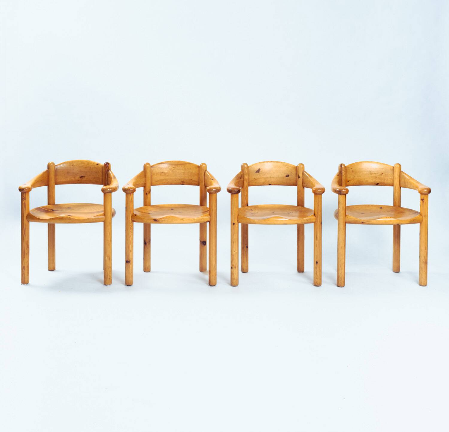 Chaises de salle à manger en pin sculpté Rainer Daumiller pour la scierie Hirtshals, 1970