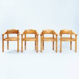 Chaises de salle à manger en pin sculpté Rainer Daumiller pour la scierie Hirtshals, 1970