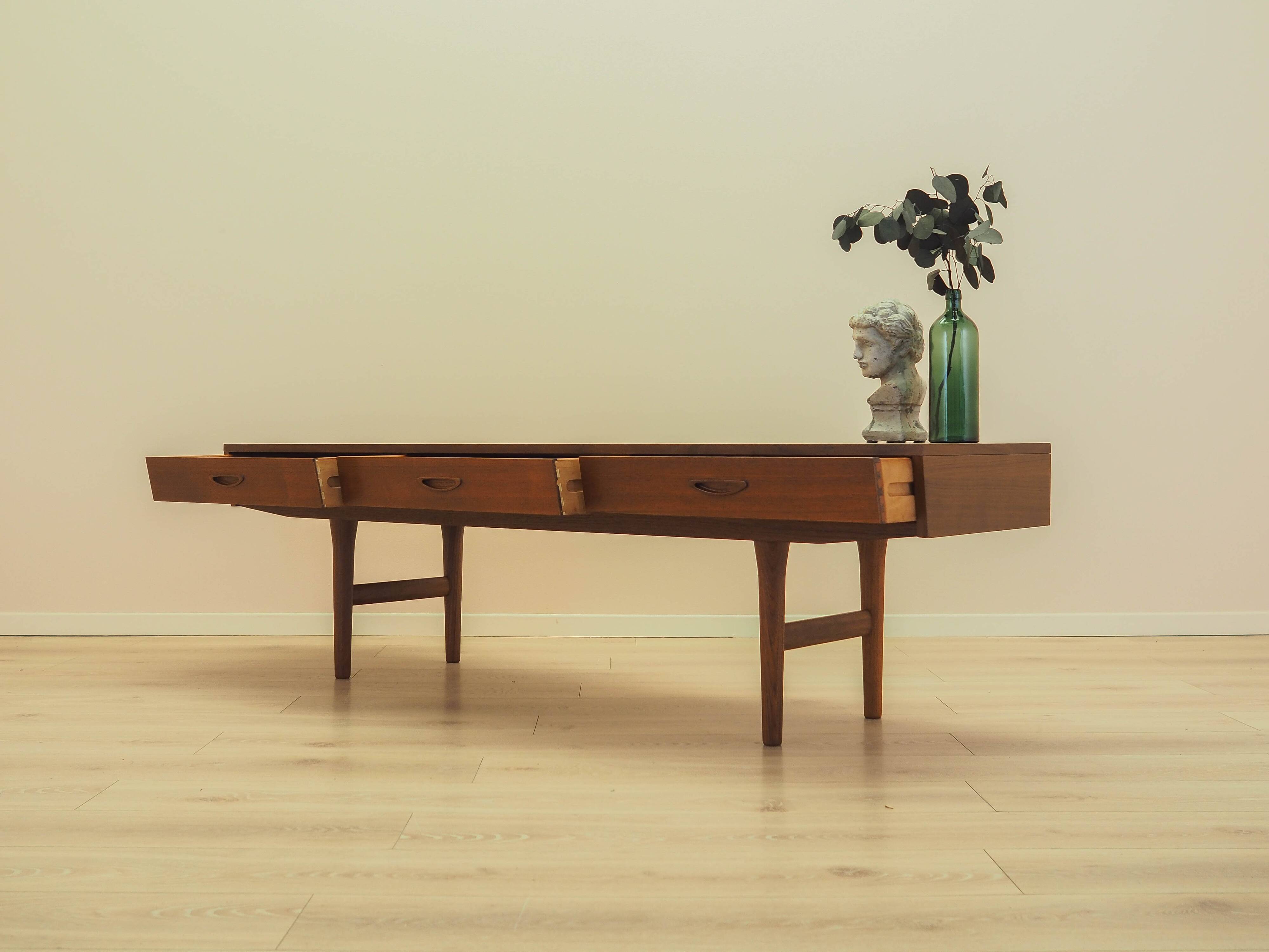 Danish teak sideboard 1970s – three drawers, mid-century modern