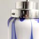 Postmodern blue & white murano glass pendant lamp