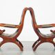 Set of 2 Green Leather English Chesterfield Armchairs Combined with wood