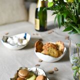 White and brown designer ceramic bowl