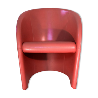 Coral leather armchair Massimo and Lella Vignelli