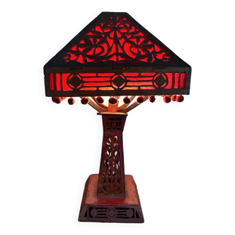 Lampe en bois ancienne