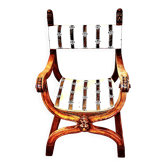 French Empire mahogany office chair with carved detail in the shape of