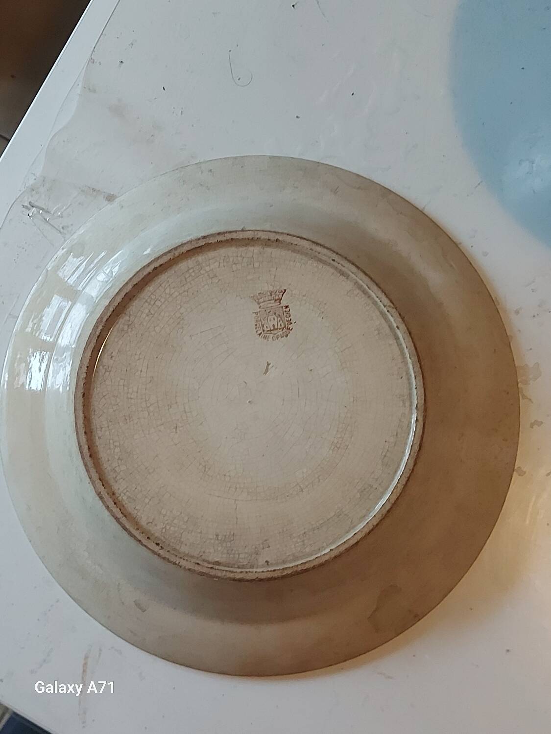 Antique opaque porcelain plate from Gien