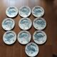 set of 10 antique earthenware plates with blue decoration from Bordeaux