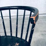 Mid-Century Scandinavian Design Curved Spindle Back Side Chair, Denmark, 1960s