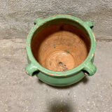 Green glazed terracotta pot