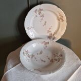 2 plats anciens décor japonisant Fleurs de cerisier Limoges vers 1900