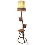 Vintage Rattan Lamp With Plant Pots, 1950/60s