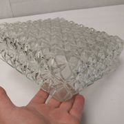 Old vintage ceiling light molded glass suspension chandelier