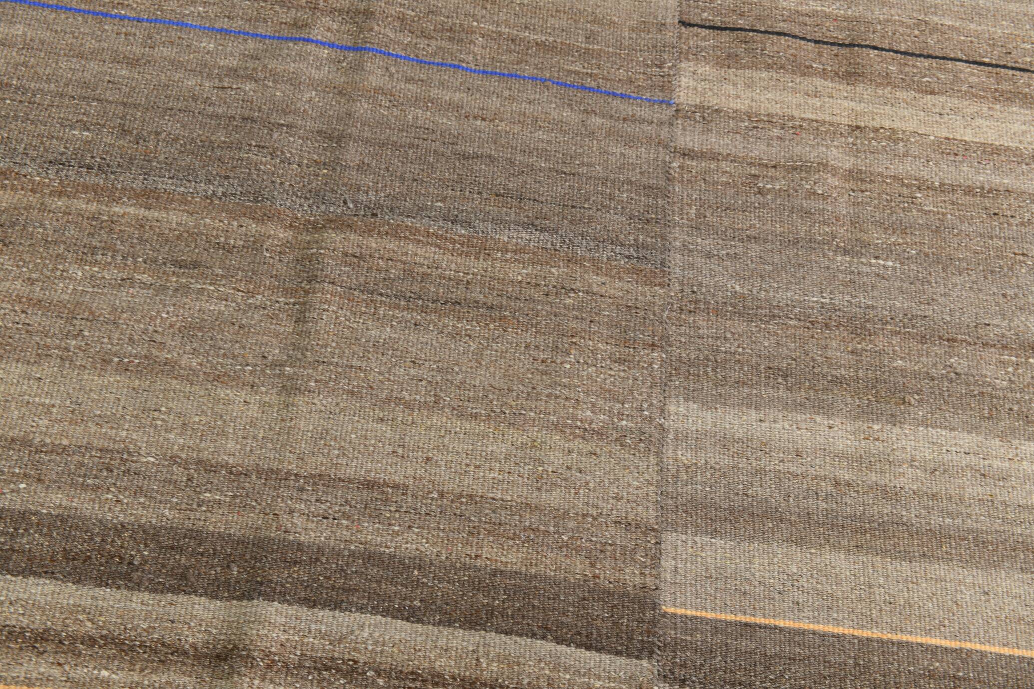 Brown & beige turkish vintage rug