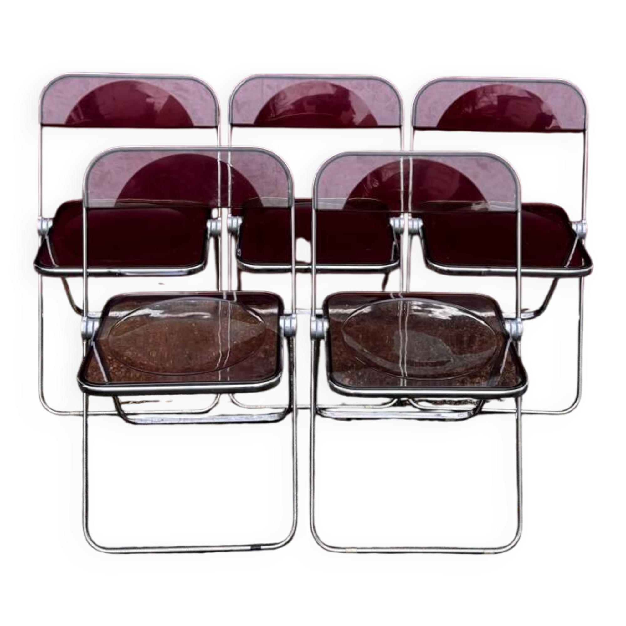 Lot de 5 chaises Plia - Giancarlo Piretti