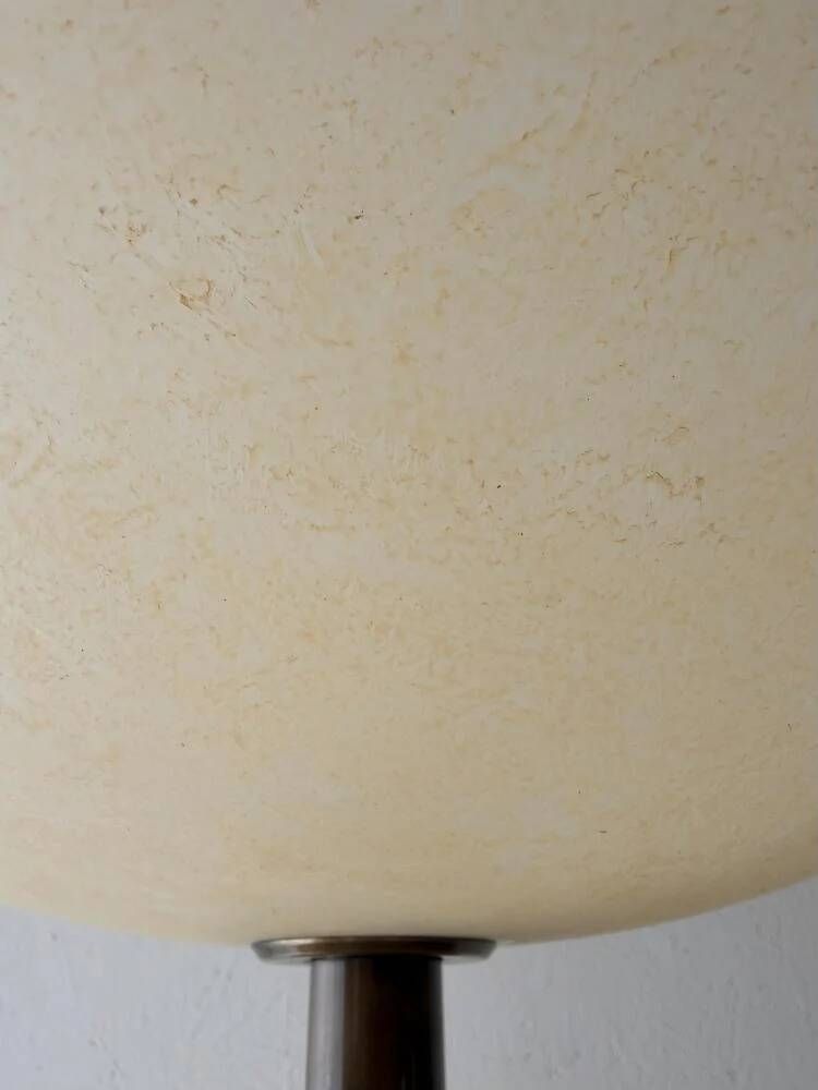 Lumiere brass floor lamp with glass uplighter France 1980s