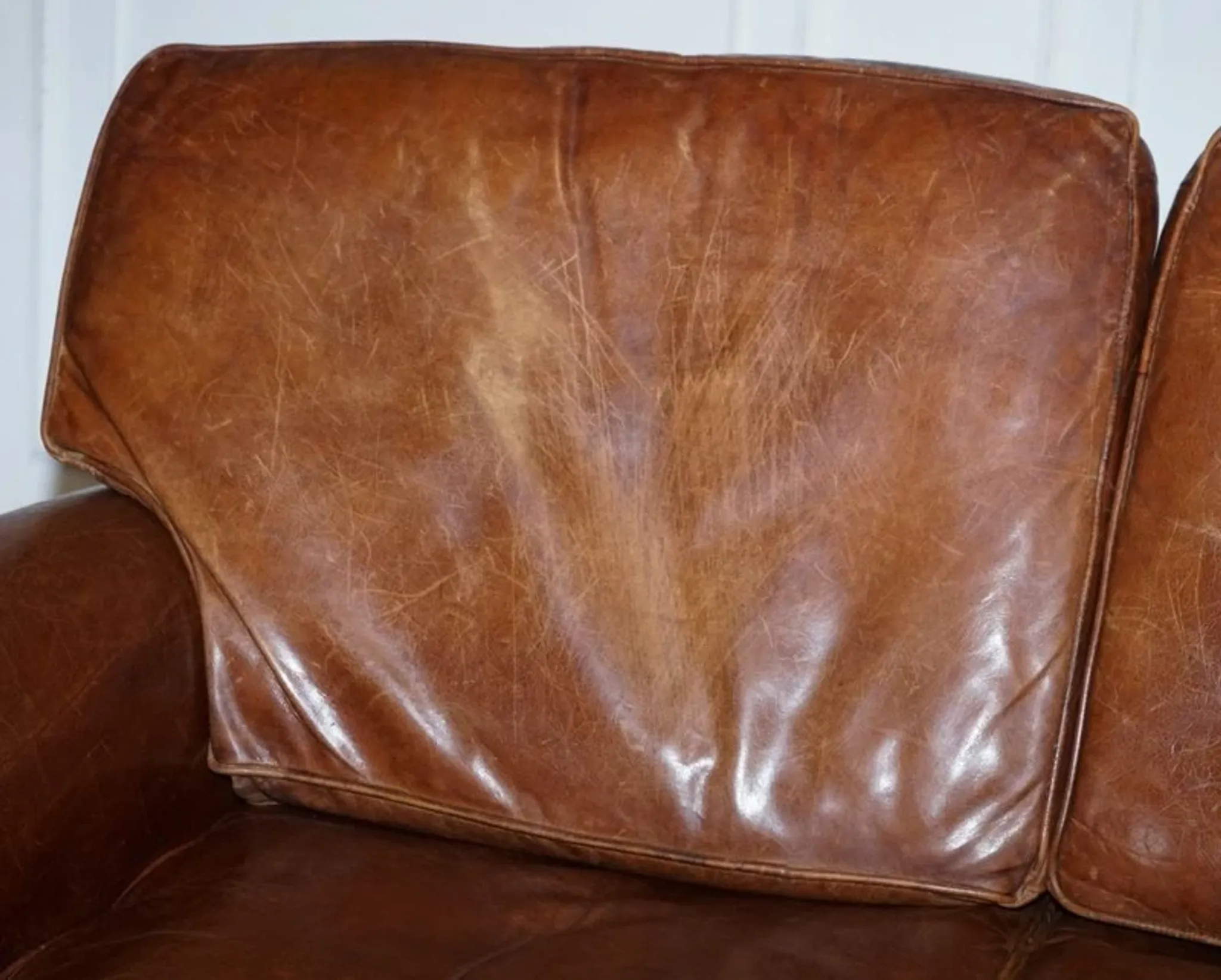 Brown Leather Two-Seater Sofa Balural in the Style of Halo and Timothy Oulton