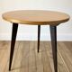 Tripod coffee table in wood and two-tone marquetry Scandinavian design 50s-60s