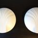 Set of 2 Hillebrand Art Deco shell opal glass wall lamps, 1960