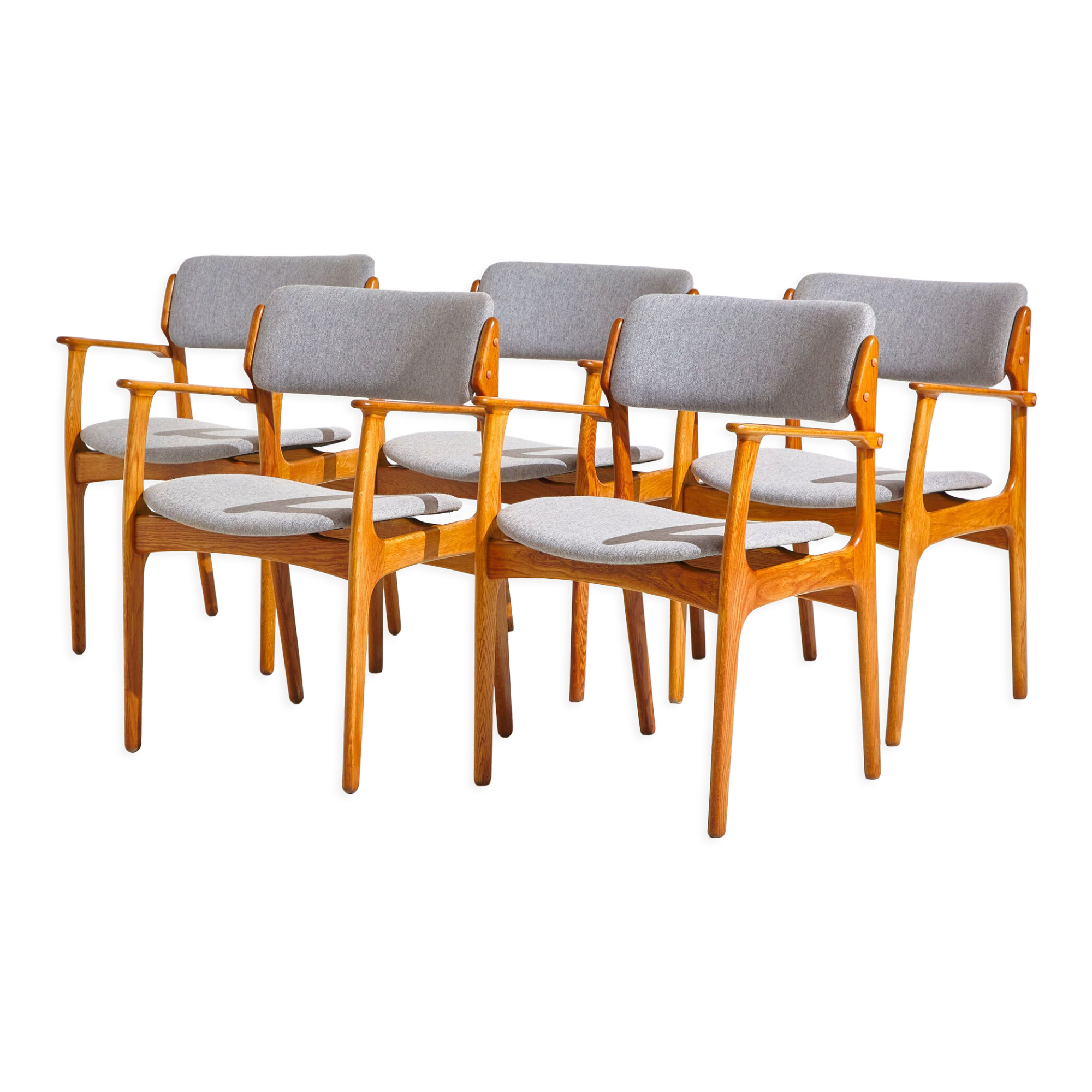 Model 49 oak armchairs by Erik Buch for O.D. Møbler