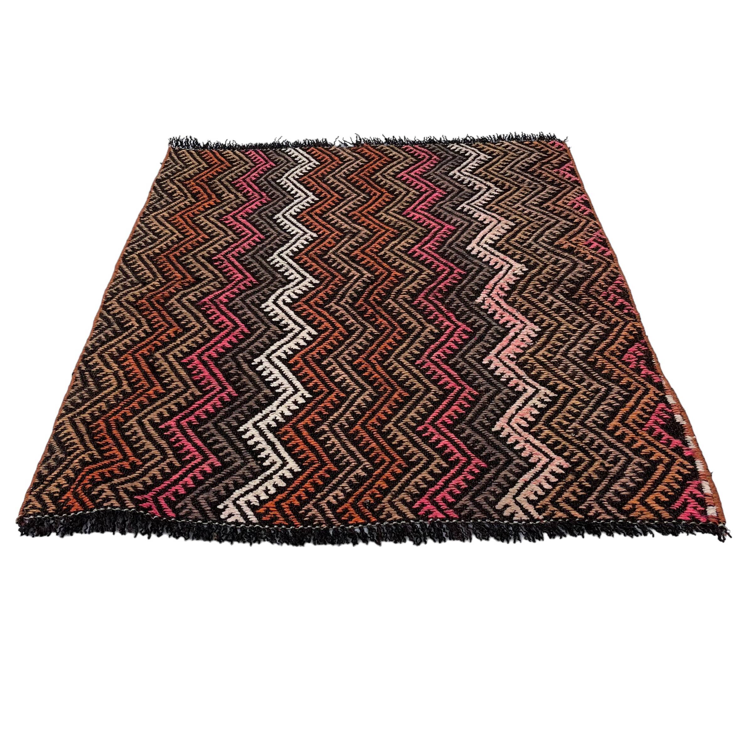 Vintage turkish kilim cushion cover , 98 x 80 cm