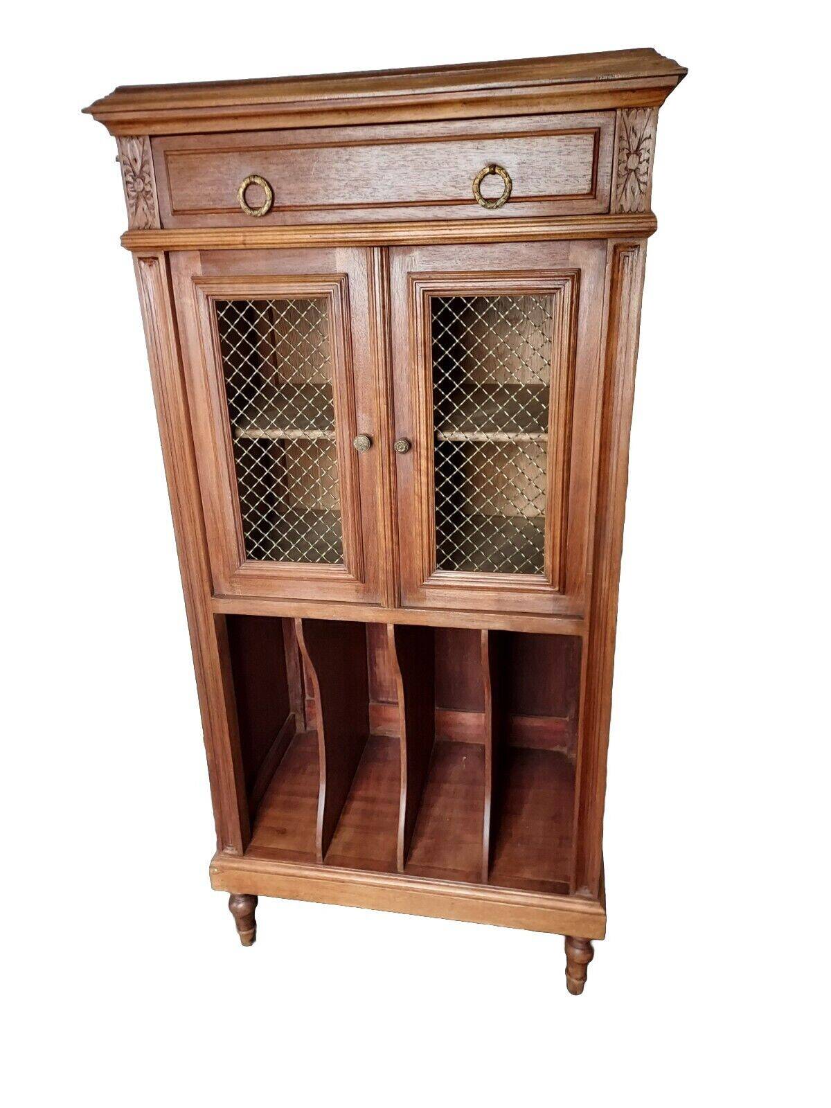 walnut music cabinet, filing cabinet