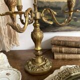 Chandelier lamp with 4 lights in gilded bronze.