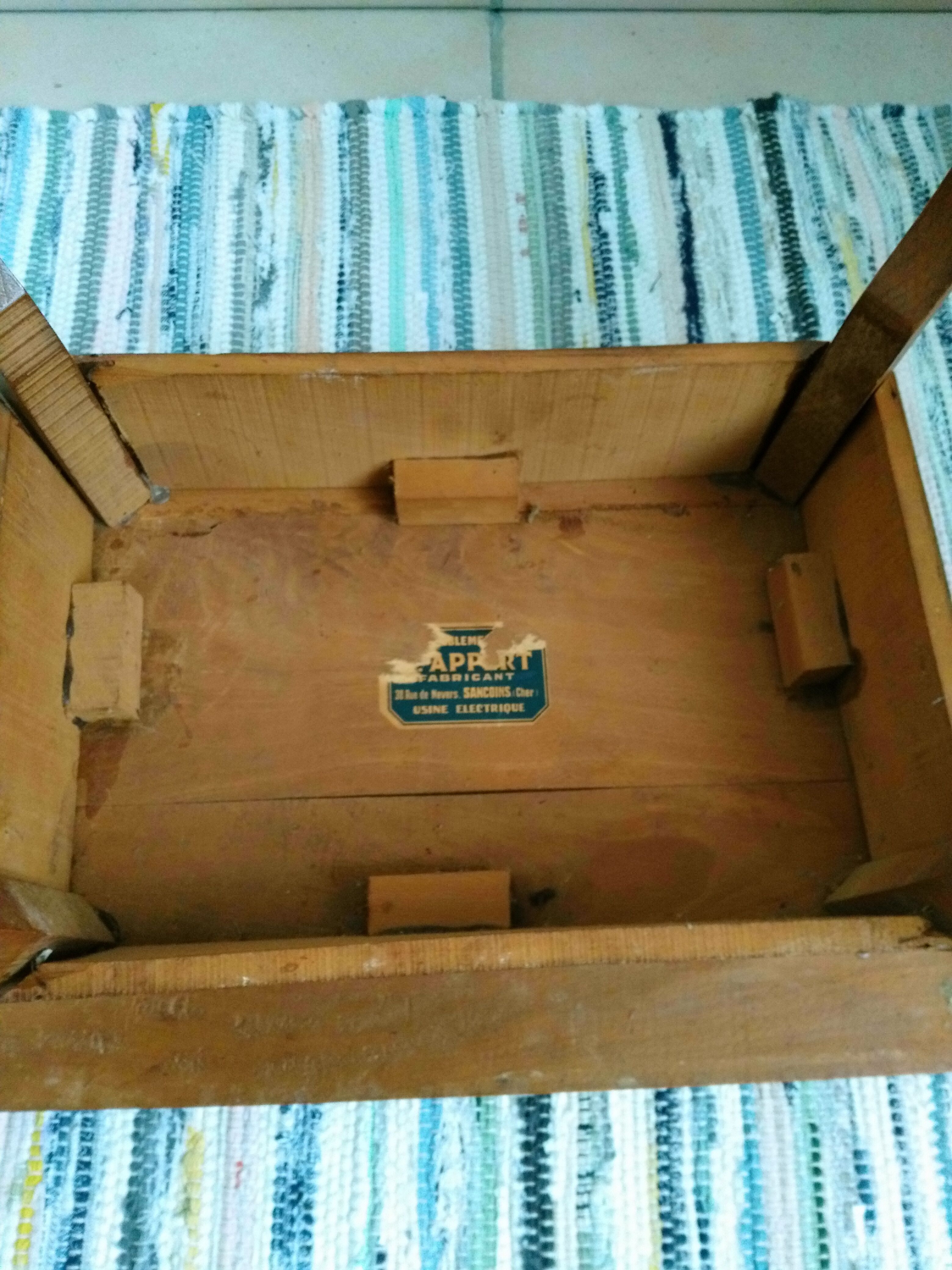 Art Deco side table wooden top