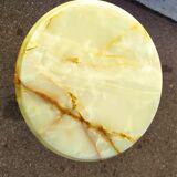 Marble and brass pedestal table