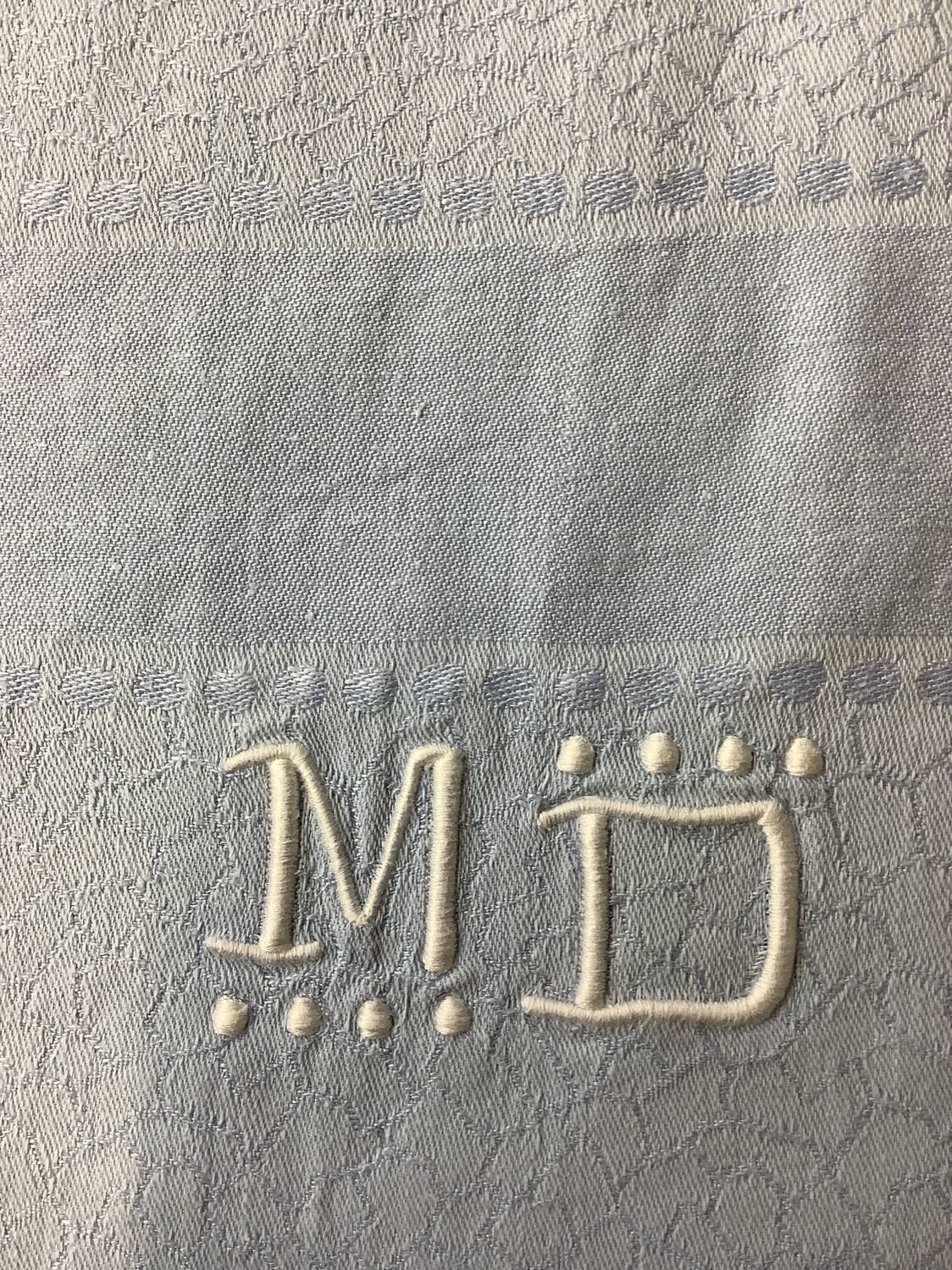 Vintage nappe & serviettes damassés monogramme