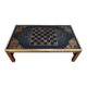 Large chessboard coffee table in mahogany, Jansen style – 2nd half of the 20th century.