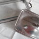 Old silver metal gratin dish