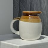 Small two-tone white and brown pitcher Made in China