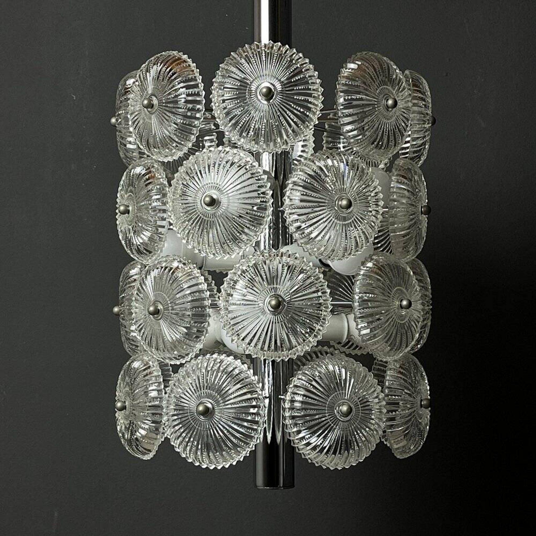 Vintage crystal chandelier Dandelion, Italy, 1960s