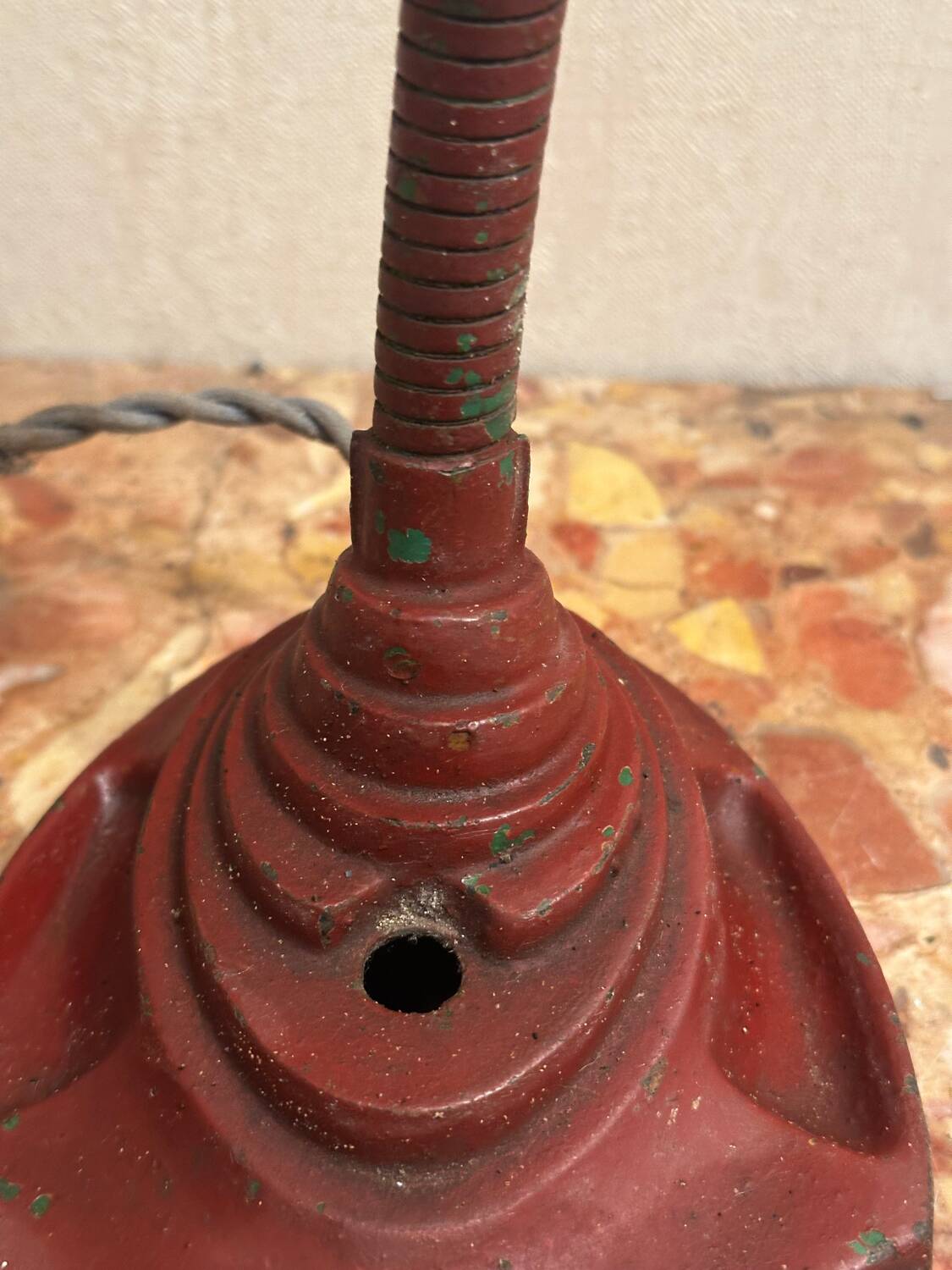 Art Deco lamp ERPE no 40 - Belgium 1930s/40s - Swan Neck Cast Iron