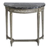 Small french 18th c console table with grey marble top